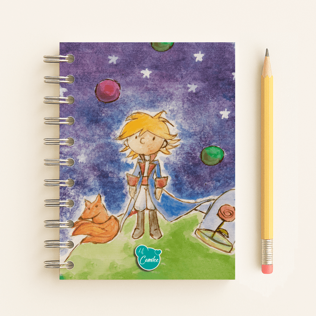 Libreta Principito en Acuarela – ilustración emocional inspirada en El Principito, papelería creativa